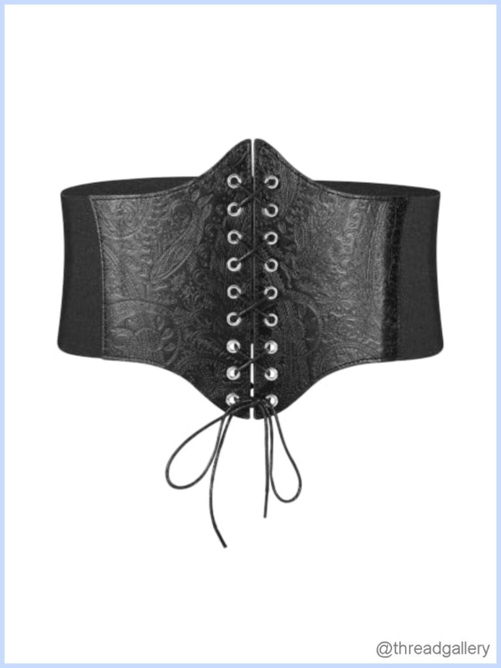 Synthetic Leather Corset Belt Lace Up Waist Cincher Elastic Women